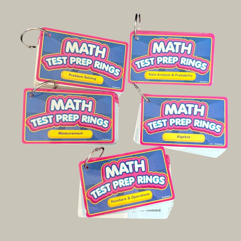 Lakeshore Learning Math Test Prep Rings 5 Set Algebra Measurement Grade 3+